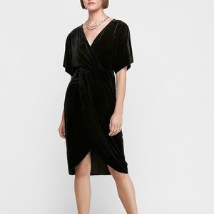 Velvet Wrap Midi Dress